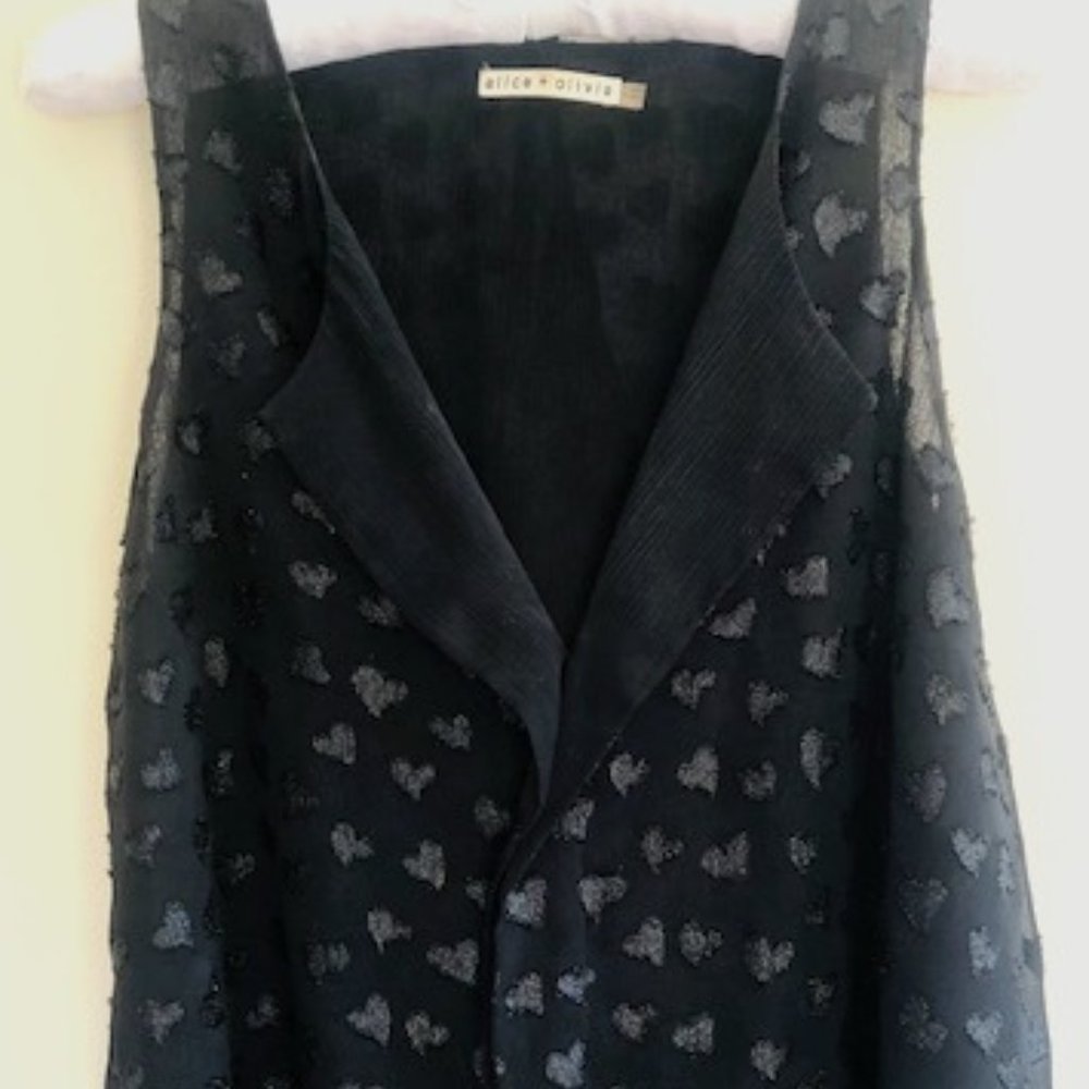 Alice and Olivia Shimmer and Heart print shirt